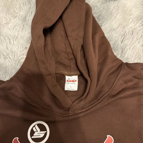 Sicko Born From Pain Brown Hoodie Mens Large